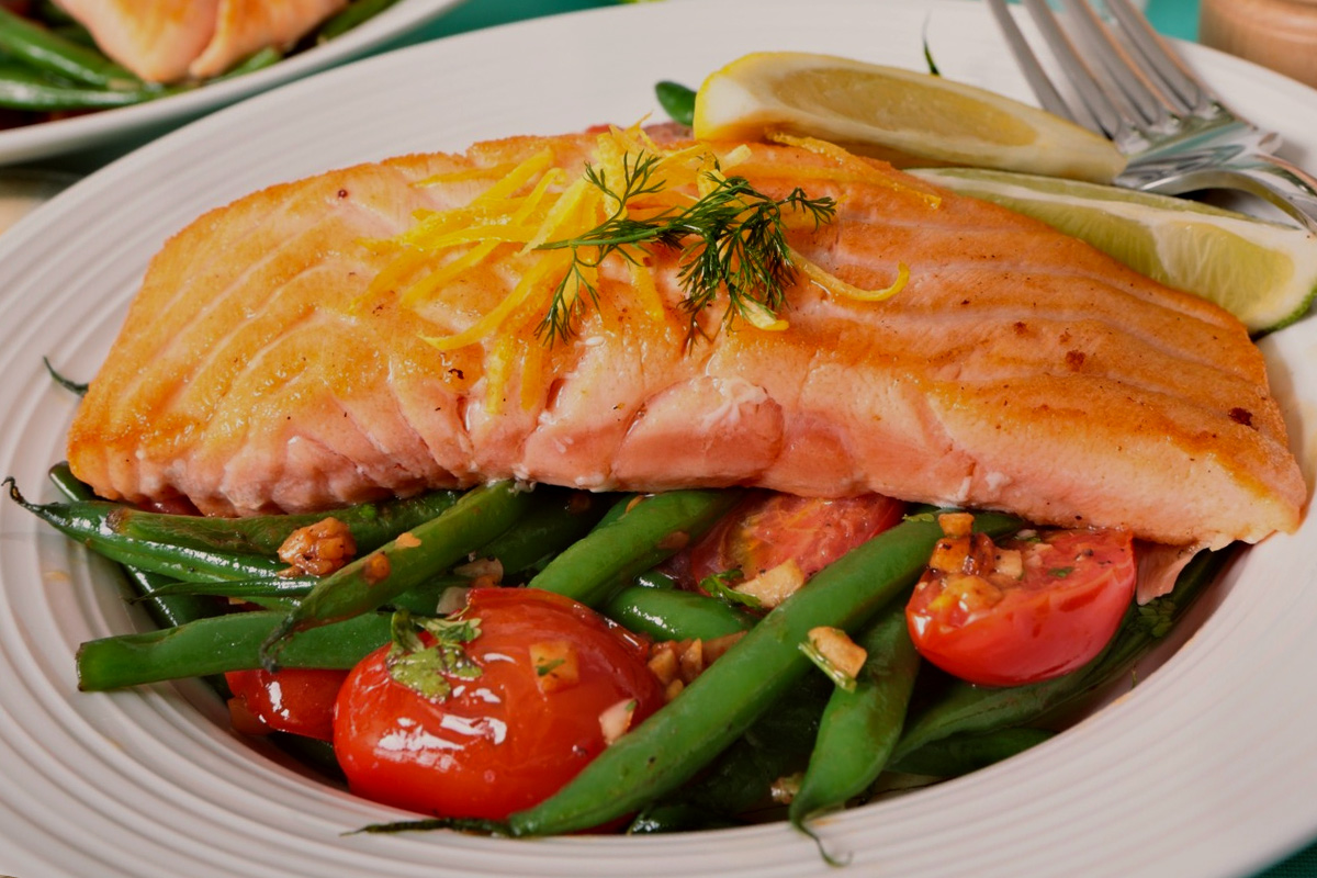 Salmon meat food prep